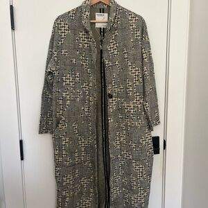 Pull&Bear Trench Coat in Black and Cream
